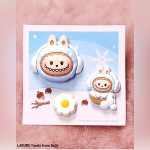 Authentic POP BEAN Fluffy & Cozy-Charm & Strap-UNOPENED- LABUBU Toasty Snow Baby